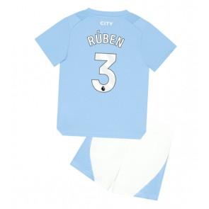 Lacne Dětský Futbalové dres Manchester City Ruben Dias #3 2023-24 Krátky Rukáv - Domáci (+ trenírky)